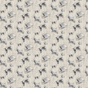 Japanese Cranes With Texture Grey & Linen Background 7"