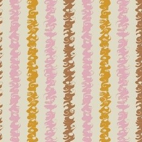Mini Almond White Stylish Stripe with Pinky Pink Sunshine Orange Chocolate Milk Brown