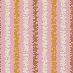 Mini Pinky Pink Stylish Stripe with Sunshine Orange Chocolate Milk Brown Almond White