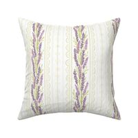 12" Lavender Vintage Floral Stripe