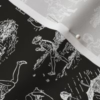 Sm. Classic Winnie the Pooh Toile Black & White