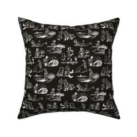 Sm. Classic Winnie the Pooh Toile Black & White