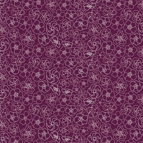 Retro Floral Linework (12") - purple, cream (ST2023RFL) 