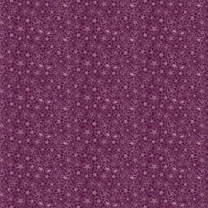 Retro Floral Linework (6") - purple, cream (ST2023RFL) 