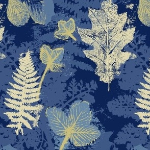 foliage blue-beige medium scale