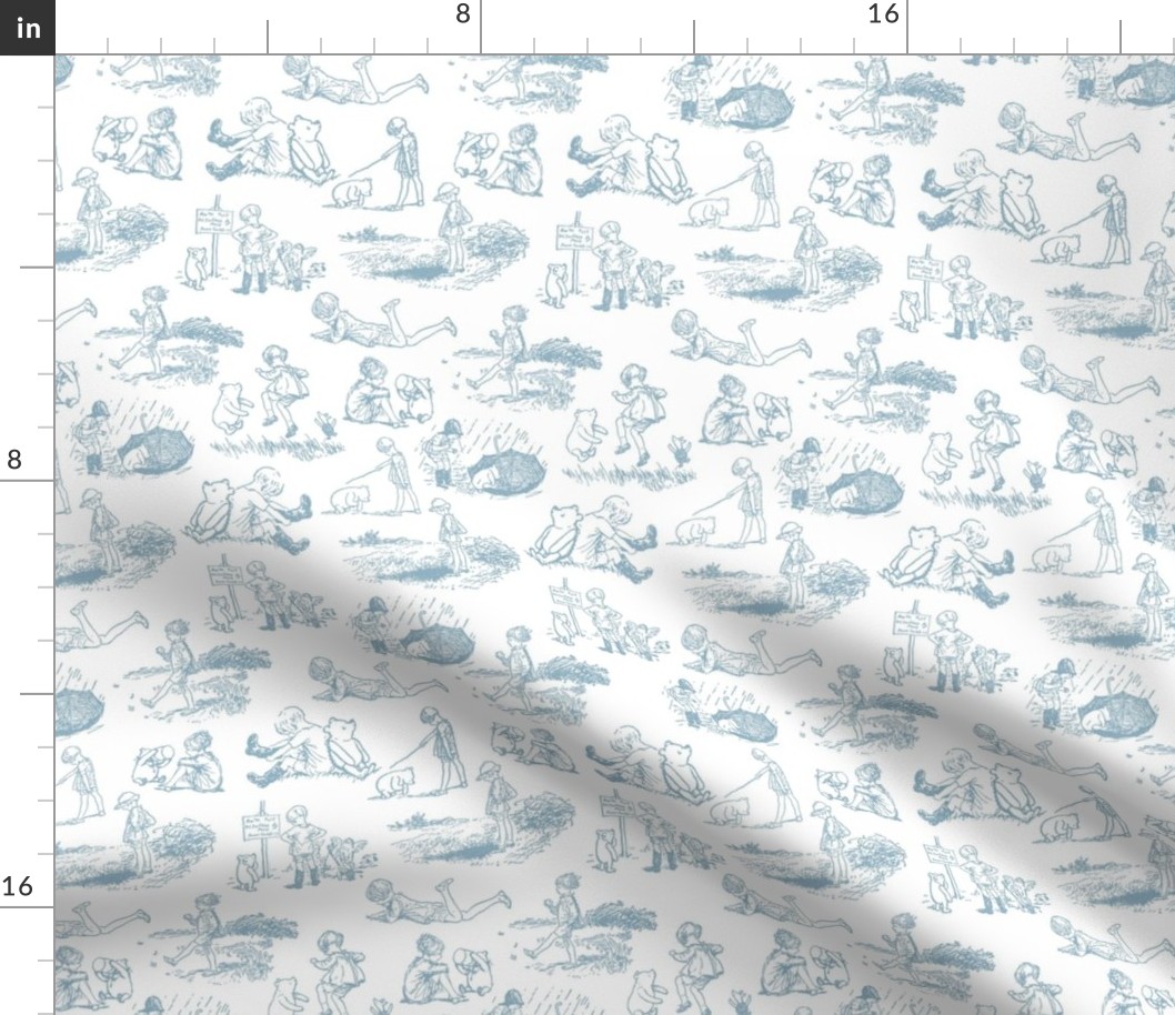 Sm. Classic Winnie the Pooh Toile Light Blue