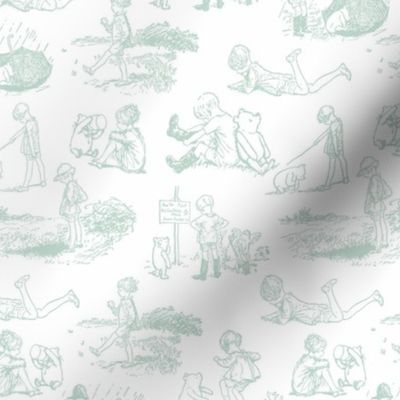 Sm. Classic Winnie the Pooh Toile Sage