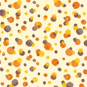 Cozy and Warm Polka Dot Seamless Watercolor pattern. Medium scale
