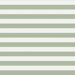 Scandi Stripes - Sage Green and White - Horizontal