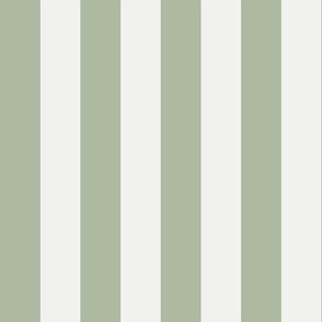 Stripes - Sage Green and White -  Wide / Vertical
