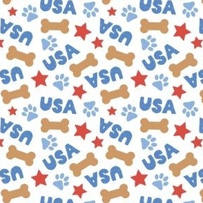 (small scale) USA Pup - Patriotic Dog - blue/white - LAD24