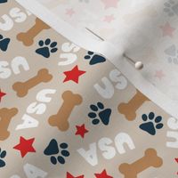 (small scale) USA Pup - Patriotic Dog - tan - LAD24
