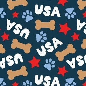 USA Pup - Patriotic Dog - navy - LAD24