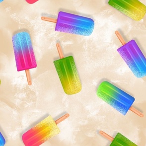 Colorful Popsicles on ice