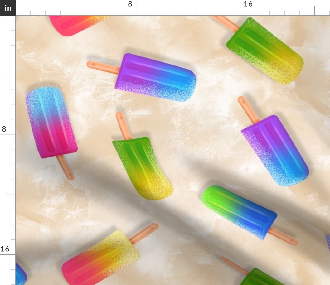 Colorful Popsicles on ice