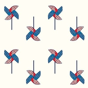 Red White and Blue Americana Pinwheels on white