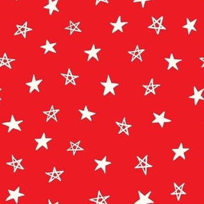 Stars White on Red