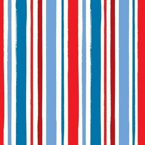 Stripes red and blue on white