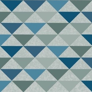 Abstract Geometric Triangulation in Grays, Blues and Greens