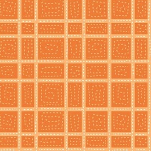 boho orange patchwork small scale