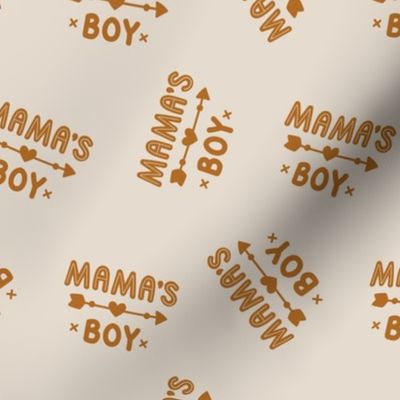 Mama's Boy - I love you cute sticker text for mother's day cinnamon on sand