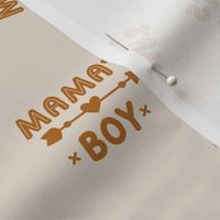 Mama's Boy - I love you cute sticker text for mother's day cinnamon on sand