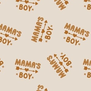 Mama's Boy - I love you cute sticker text for mother's day cinnamon on sand