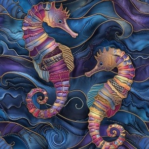 Fantasy Colorful Seahorses