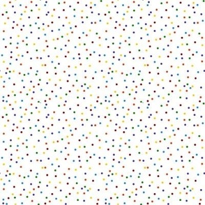 Multi-colored Rainbow Dots on White (tiny)