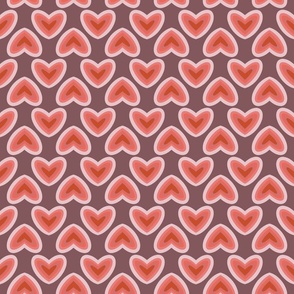 Small Red Layered Retro Psychedelic Heart
