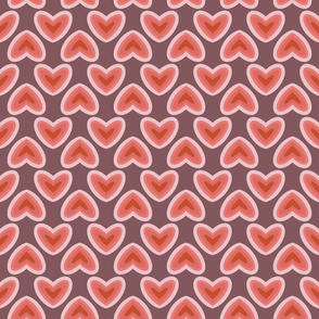 Y2k pink hearts. Groovy girly retro shapes. Aesthetic trendy