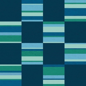 Checkered Squares - Blue Green
