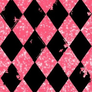 Rustic Speckled Harlequin Black and Pink