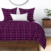 Rustic Speckled Harlequin Black and Raspberry Purple