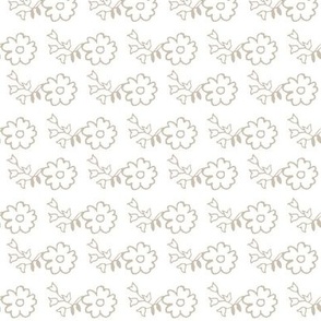 Outline Flowers in Taupe