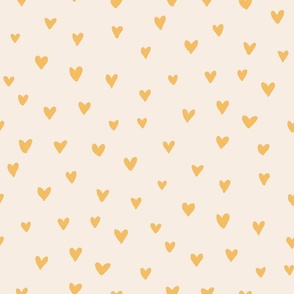 Valentine's Hand Drawn Hearts in yellow