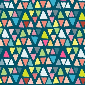 Triangle Geometric _ multi color and dark Blue 