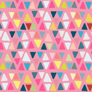 Triangle Geometric- In Pink  ( Medium Scale)