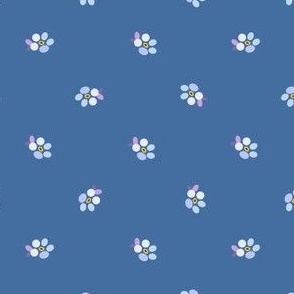 mini forgetmenots cornflower blue on royal blue