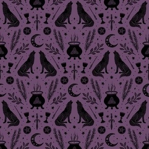 Witching Hour - Small - Dark Amethyst Purple & Dark Night Black - Magic Spells