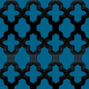 Quatrefoil Black and Blue