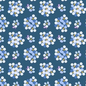 small forget me dots flower clusters teal