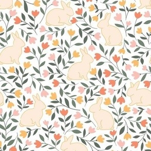 Bunny Blooms - Multi-Color - White Background