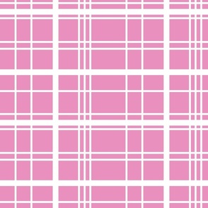 White Plaid on Classic Pink