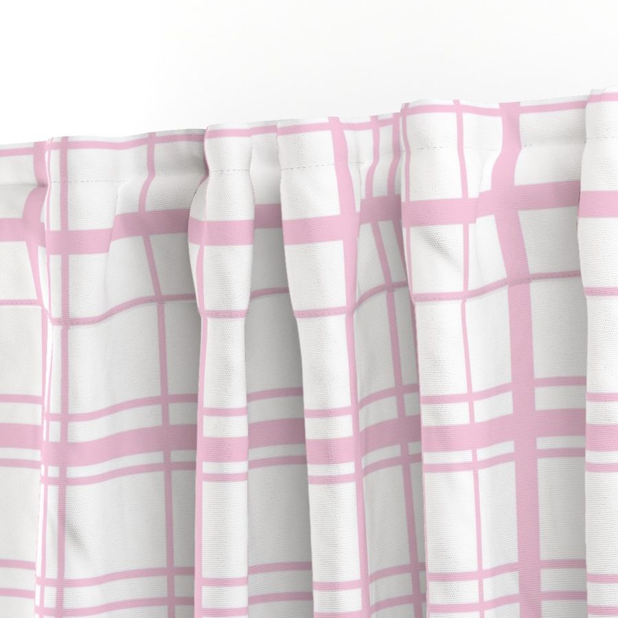 White with Classic Light Pink Plaid