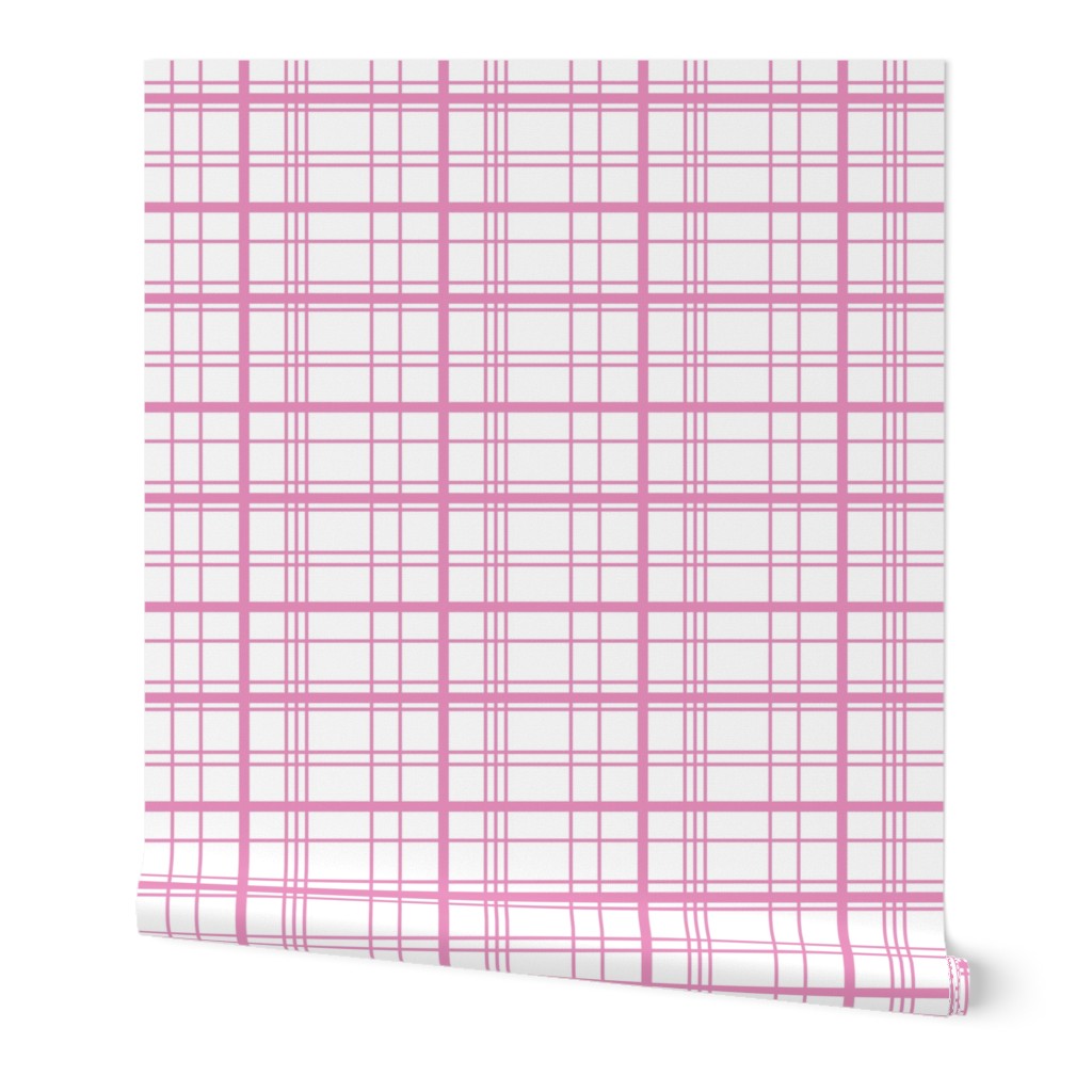 White with Classic Pink Plaid