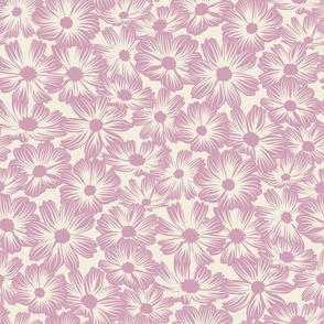 Cosmos flower garden in pink pearl. Large scale