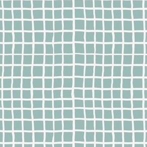 Wonky squares grid in Sage Green  - half inch 