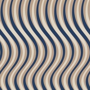 Geometric waves_ beige and navy