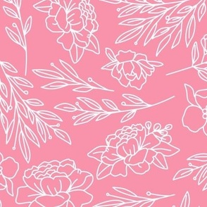 pink outlined florals